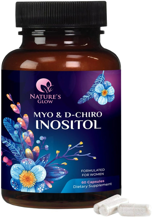 Myo-Inositol & D-Chiro Inositol 1025mg – 40:1 Idealverhältnis für Eierstockunterstützung, veganes Myo & D-Chiro Supplement für natürliches Gleichgewicht und Hormonunterstützung, Vitamin B8, Nicht-GVO – 60 Kapseln