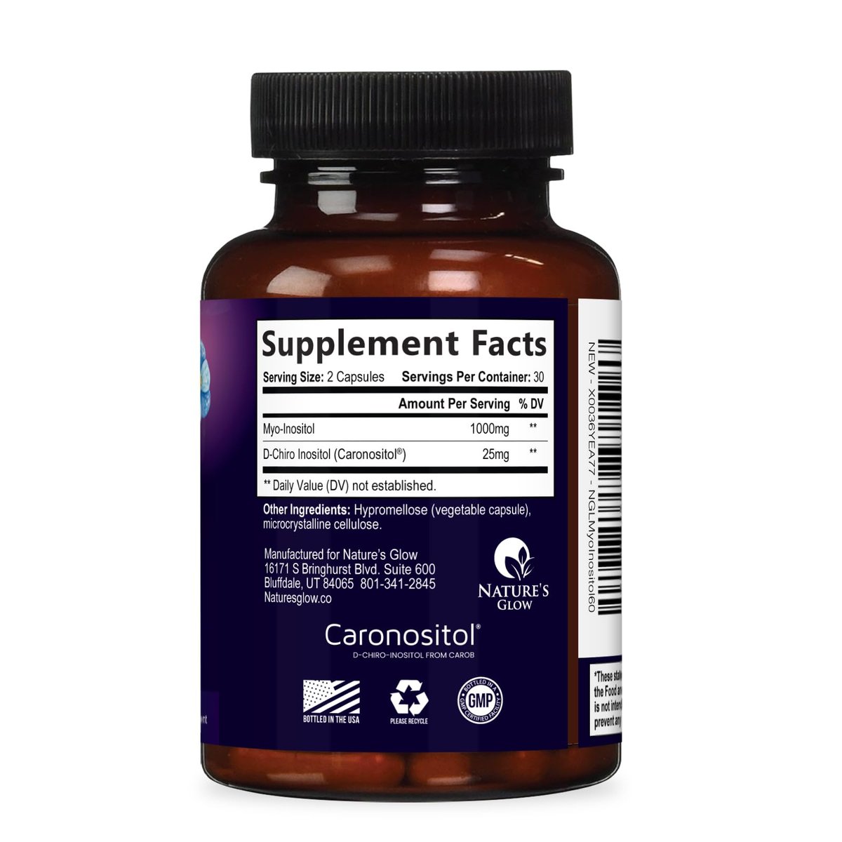 Myo-Inositol & D-Chiro Inositol 1025mg – 40:1 Idealverhältnis für Eierstockunterstützung, veganes Myo & D-Chiro Supplement für natürliches Gleichgewicht und Hormonunterstützung, Vitamin B8, Nicht-GVO – 60 Kapseln
