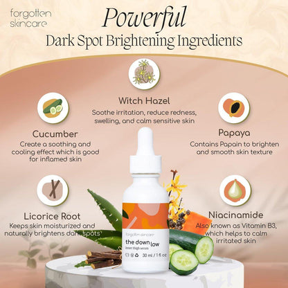 Forgotten Skincare Body Oil Serum – Feuchtigkeitsspendende Behandlung zur Beruhigung von Rasierpickeln, eingewachsenen Haaren und zur Unterstützung eines gleichmäßigen Hauttons