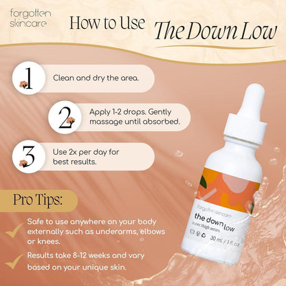 Forgotten Skincare Body Oil Serum – Feuchtigkeitsspendende Behandlung zur Beruhigung von Rasierpickeln, eingewachsenen Haaren und zur Unterstützung eines gleichmäßigen Hauttons