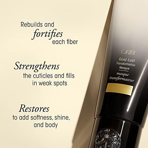 Oribe Gold Lust Transformative Mask Reisegröße - Stärkt & repariert geschädigtes Haar - Verleiht trockenen Strähnen Geschmeidigkeit, Glanz & Nährstoffe - Mit Biotin & Niacinamid - Für geschädigtes Haar - 1,7 oz