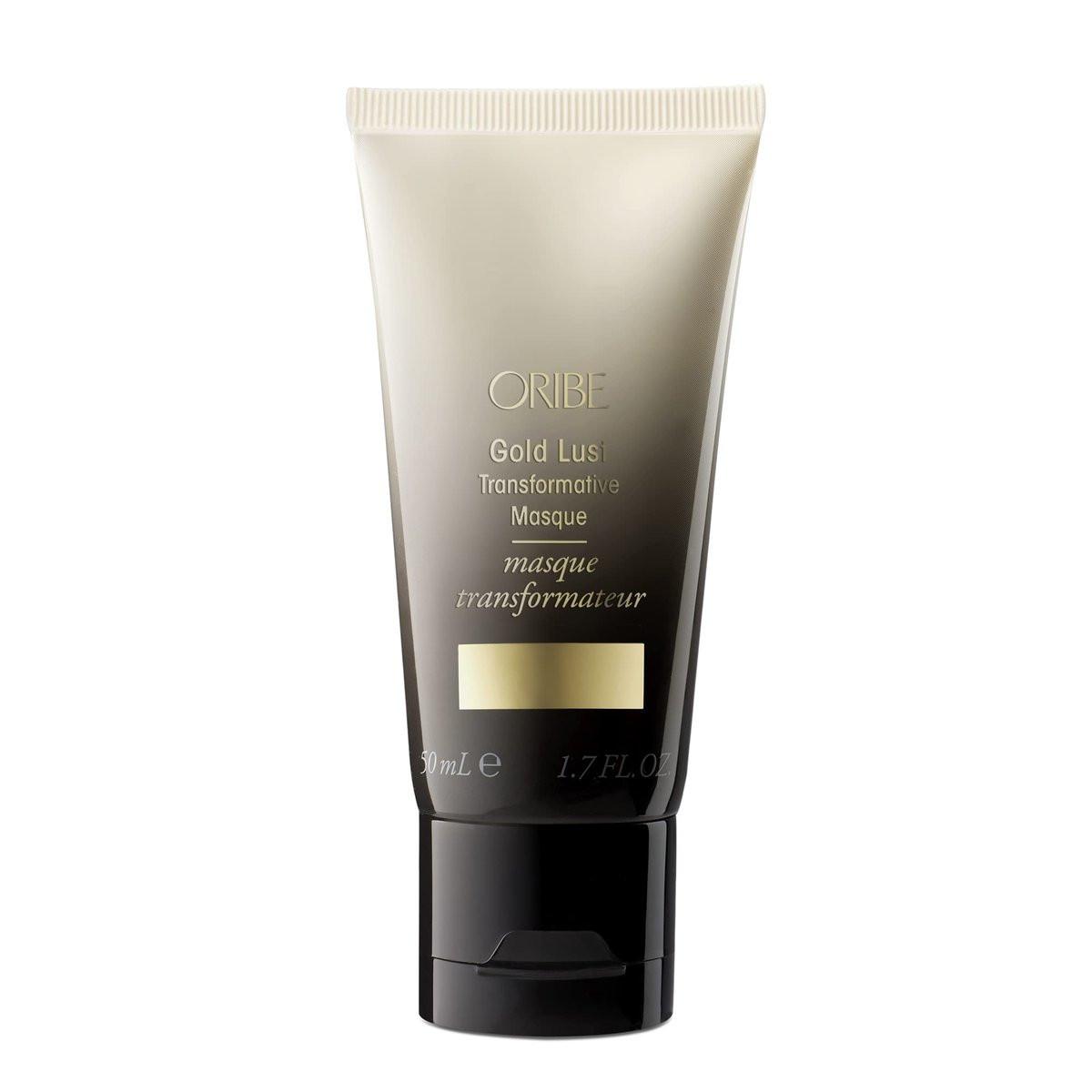 Oribe Gold Lust Transformative Mask Reisegröße - Stärkt & repariert geschädigtes Haar - Verleiht trockenen Strähnen Geschmeidigkeit, Glanz & Nährstoffe - Mit Biotin & Niacinamid - Für geschädigtes Haar - 1,7 oz