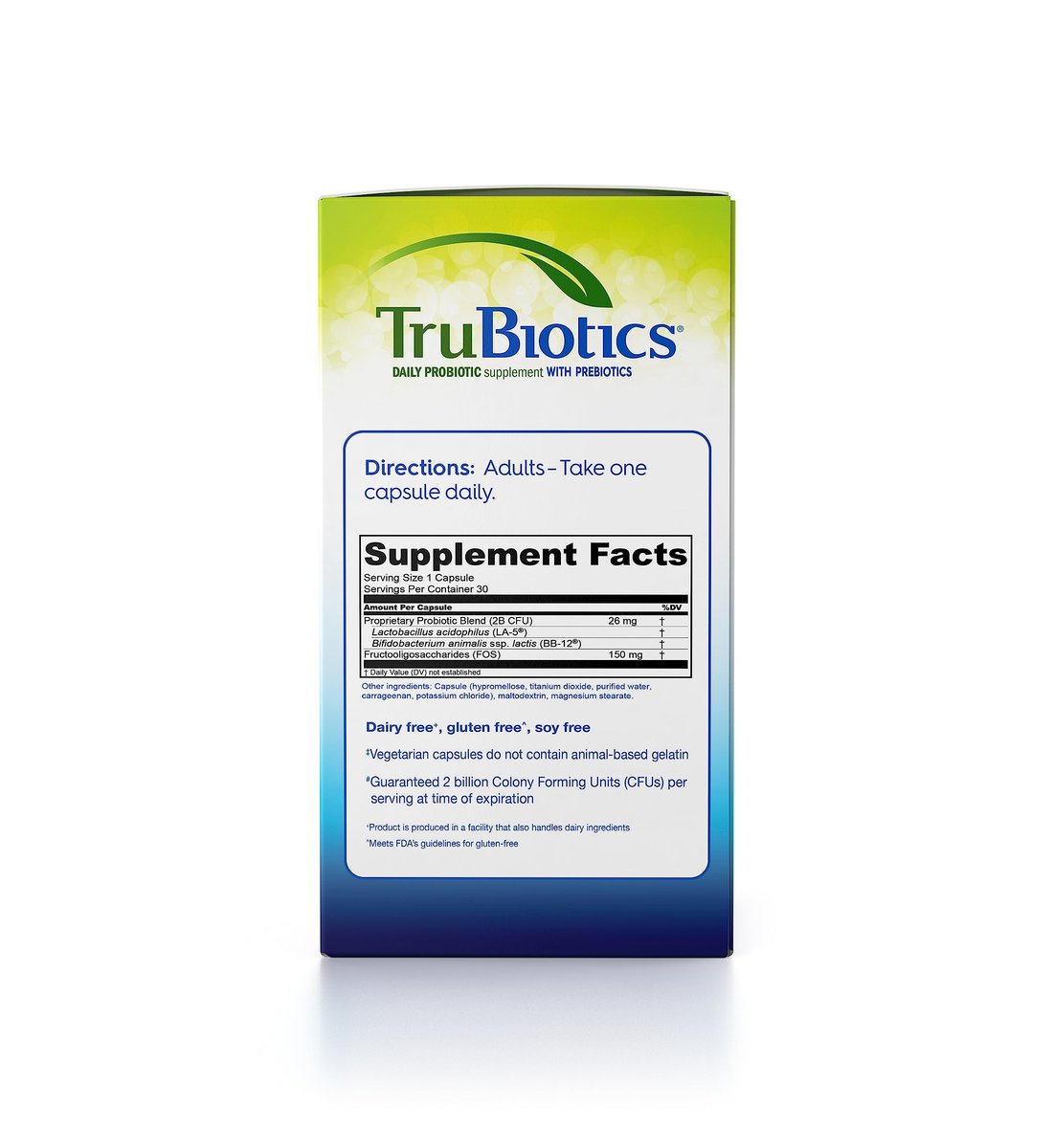 TruBiotics Probiotika für Verdauungs- und Immunsystem – mit Präbiotika, unterstützt Regelmäßigkeit und hilft bei Bauchbeschwerden, Blähungen und Völlegefühl, 2 klinisch untersuchte Stämme, 30 Kapseln