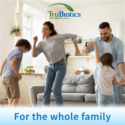 TruBiotics Probiotika für Verdauungs- und Immunsystem – mit Präbiotika, unterstützt Regelmäßigkeit und hilft bei Bauchbeschwerden, Blähungen und Völlegefühl, 2 klinisch untersuchte Stämme, 30 Kapseln