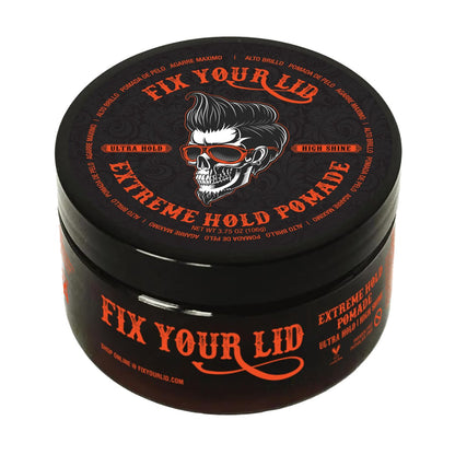 Fix Your Lid Extreme Hold Haar Pomade für Männer - Hochglanz Wasserbasierter Haargel 106 g - Leicht auswaschbar