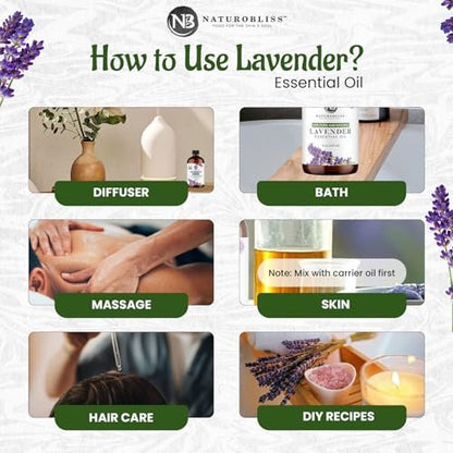 NaturoBliss Bio-Lavendelöl, 100% reines therapeutisches Öl, 30 ml – Ideal für Aromatherapie und Entspannung