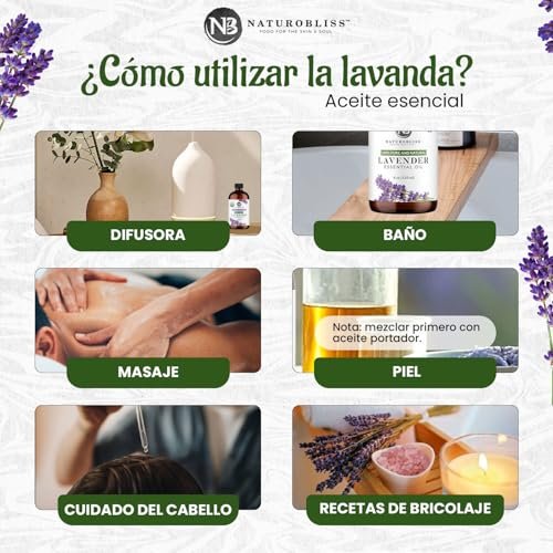 NaturoBliss Bio-Lavendelöl, 100% reines therapeutisches Öl, 30 ml – Ideal für Aromatherapie und Entspannung