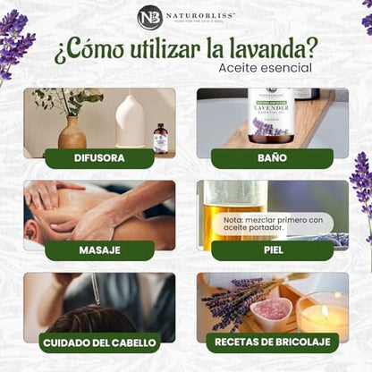 NaturoBliss Bio-Lavendelöl, 100% reines therapeutisches Öl, 30 ml – Ideal für Aromatherapie und Entspannung