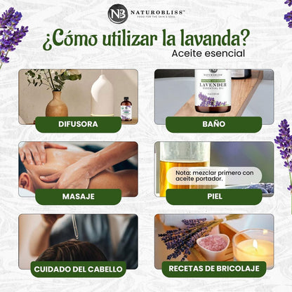 NaturoBliss Bio-Lavendelöl, 100% reines therapeutisches Öl, 30 ml – Ideal für Aromatherapie und Entspannung