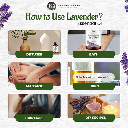 NaturoBliss Bio-Lavendelöl, 100% reines therapeutisches Öl, 30 ml – Ideal für Aromatherapie und Entspannung