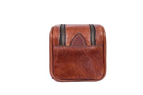 Leder Kulturbeutel für Männer | Herren-Grooming-Reiseset | Mit wasserdichtem Innenfutter | Von Aaron Leather Goods