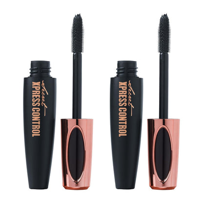 Secret Xpress Control 4D Seidenfaser Mascara – 2er-Pack: Verlängernd & verdichtend, wasserfest & schmutzunempfindlich, für volle, lange, dichte Wimpern