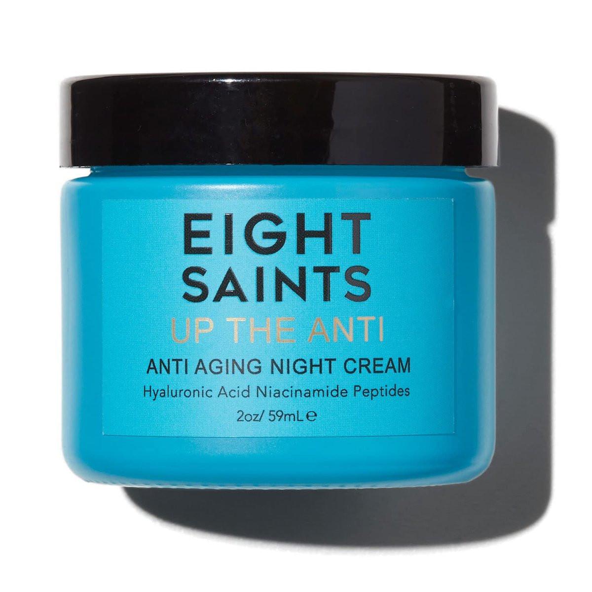 Eight Saints Up the Anti Nachtcreme - Feuchtigkeitscreme gegen feine Linien und Falten, Anti-Aging-Gesichtscreme für Gesicht und Hals mit Hyaluronsäure, Niacinamid und Peptiden, 59 ml