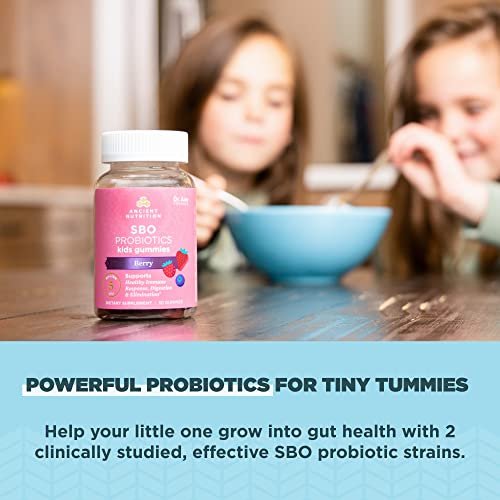 Ancient Nutrition Probiotika für Kinder – Gummibärchen mit 5 Mrd. KBE, unterstützt die Darmgesundheit, reduziert Blähungen und Verstopfung, 30 Stück