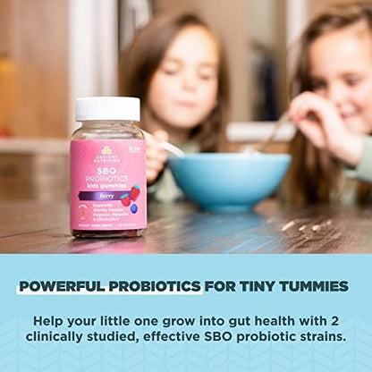 Ancient Nutrition Probiotika für Kinder – Gummibärchen mit 5 Mrd. KBE, unterstützt die Darmgesundheit, reduziert Blähungen und Verstopfung, 30 Stück