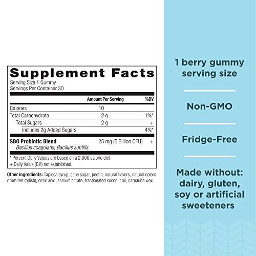 Ancient Nutrition Probiotika für Kinder – Gummibärchen mit 5 Mrd. KBE, unterstützt die Darmgesundheit, reduziert Blähungen und Verstopfung, 30 Stück
