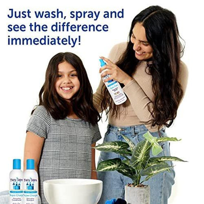 Fairy Tales Tangle Tamer Pflegeshampoo und Conditioner für Kinder + Entwirrungsspray - Feuchtigkeitsspendend und Anti-Frizz - Parabenfrei, Sulfatfrei - 12 oz (3er-Pack)