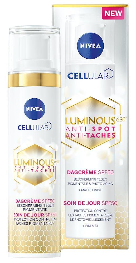 NIVEA Cellular Luminous630 Daily Brightening Fluid 40 ml – Feuchtigkeitscreme mit Hyaluronsäure und Vitamin E gegen dunkle Flecken für eine ebenmäßigere, strahlendere Haut