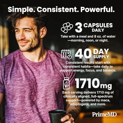 6-in-1 Bio Maca-Wurzel Ashwagandha Kapseln 1710mg mit DHEA und schwarzem Pfefferextrakt für Frauen und Männer - Schwarze Maca Nahrungsergänzung für Ausdauer, Knochen- und Stimmungssupport, 120 Stück