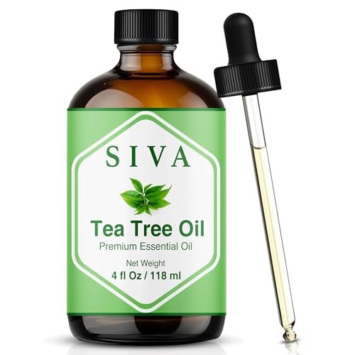Siva Teebaumöl - 118 ml – 100% natürliches Teebaumöl – für Diffuser, Gesicht, Hautpflege, Aromatherapie, Haarpflege, Kopfhaut und Körpermassage – mit Pipette
