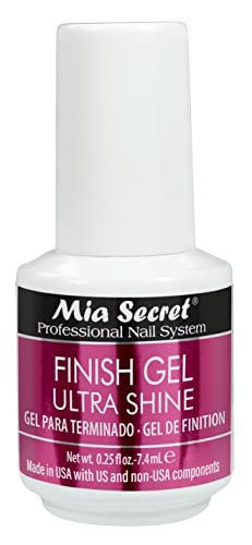 Mia Secret Finish Gel MINI Top Coat – Ultraglänzender Versiegelungslack für Gel- und Acrylnägel (0,25 Fl Oz, Transparent)