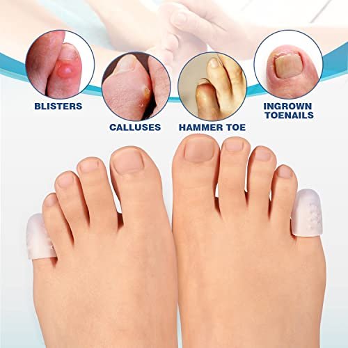 Promifun Gel Zehenkappen für den kleinen Zeh – 16er-Pack Zehenschützer für Frauen und Männer, Silikon-Zehenhüllen gegen Blasen, Hühneraugen und Reibungsschmerzen (Atmungsaktiv, Klein)