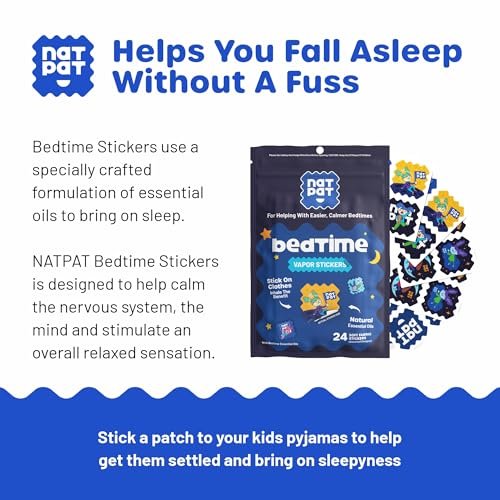BUZZPATCH NATPAT Sleepy Patch – Einschlaf-Pflaster für Kinder – 24 natürliche, melatoninfreie Pflaster für besseren Schlaf