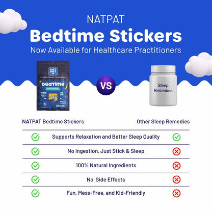 BUZZPATCH NATPAT Sleepy Patch – Einschlaf-Pflaster für Kinder – 24 natürliche, melatoninfreie Pflaster für besseren Schlaf