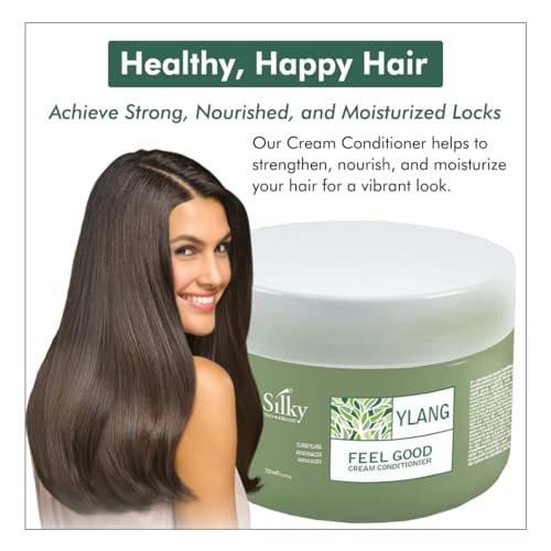 SILKY Technobasic Ylang Rinse Out Cream Conditioner – Tiefenpflege für trockenes, geschädigtes Haar mit ätherischen Ölen – Sulfat- und parabenfreier Conditioner 250 ml