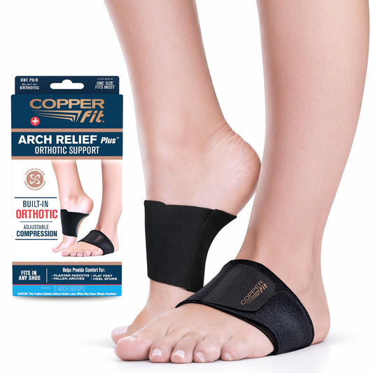 Copper Fit CFACBP Health Unisex Fußgewölbestütze mit integrierter orthopädischer Unterstützung, Schwarz