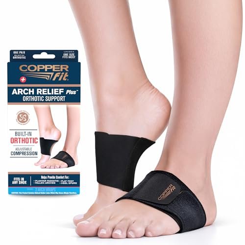 Copper Fit CFACBP Health Unisex Fußgewölbestütze mit integrierter orthopädischer Unterstützung, Schwarz