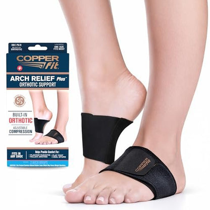 Copper Fit CFACBP Health Unisex Fußgewölbestütze mit integrierter orthopädischer Unterstützung, Schwarz