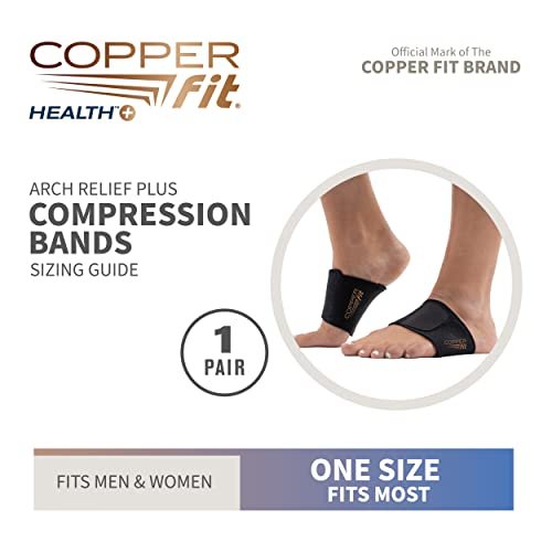 Copper Fit CFACBP Health Unisex Fußgewölbestütze mit integrierter orthopädischer Unterstützung, Schwarz