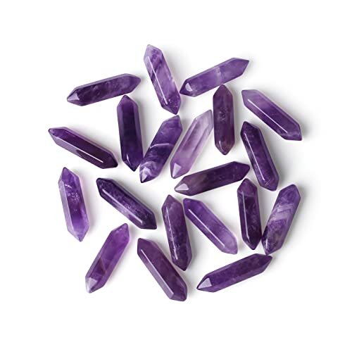 ZHIYUXI Amethyst Kristallstäbe, 10 Stück – Violette Heilsteine für Meditation, Reiki, Wohnkultur und spirituelles Wohlbefinden
