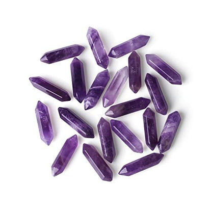 ZHIYUXI Amethyst Kristallstäbe, 10 Stück – Violette Heilsteine für Meditation, Reiki, Wohnkultur und spirituelles Wohlbefinden