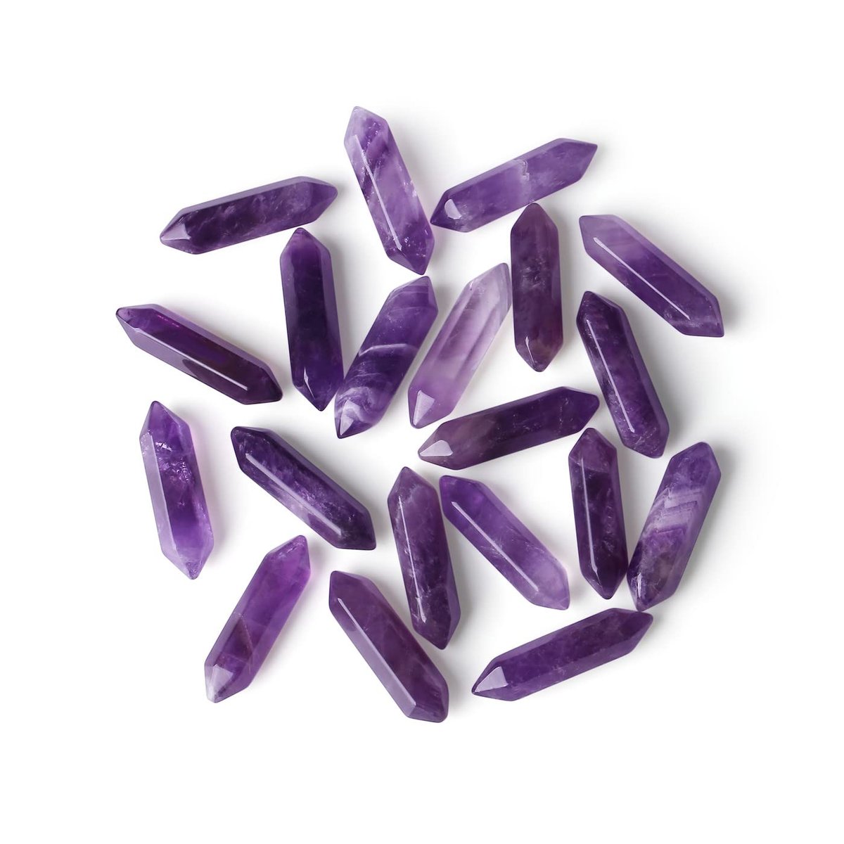 ZHIYUXI Amethyst Kristallstäbe, 10 Stück – Violette Heilsteine für Meditation, Reiki, Wohnkultur und spirituelles Wohlbefinden