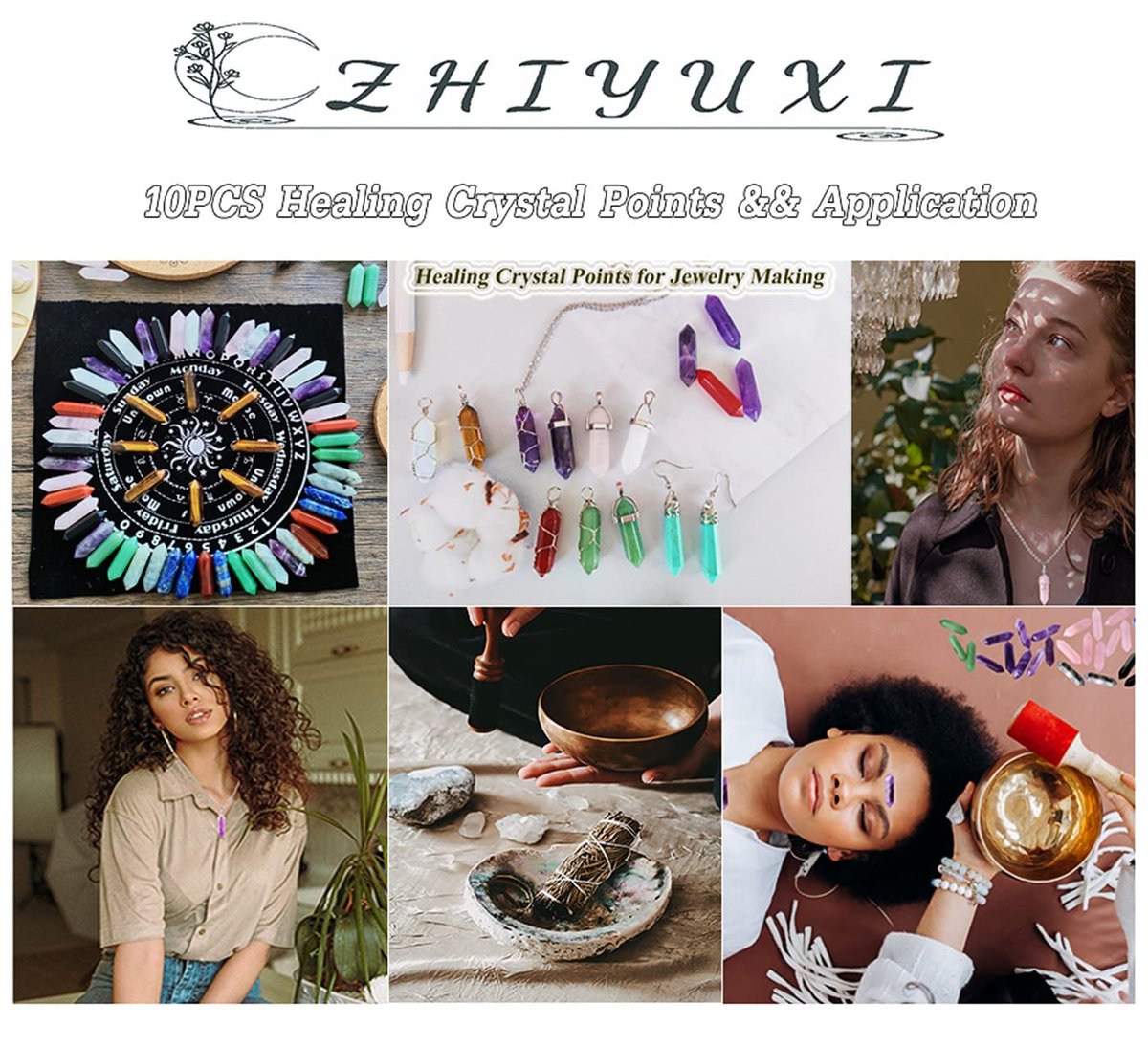ZHIYUXI Amethyst Kristallstäbe, 10 Stück – Violette Heilsteine für Meditation, Reiki, Wohnkultur und spirituelles Wohlbefinden