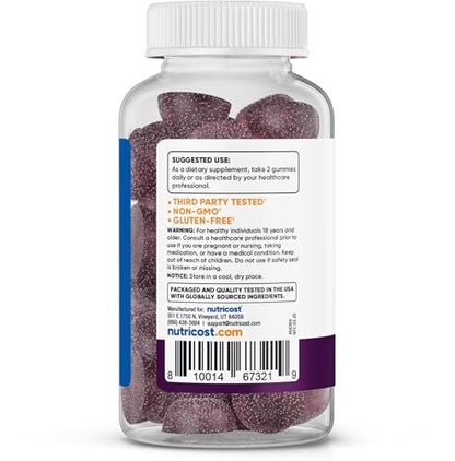 Nutricost Ashwagandha Extrakt Gummibärchen (Mischbeere) 60 Stück für 30 Portionen pro Flasche - Vegetarisch, GMO-frei und glutenfrei