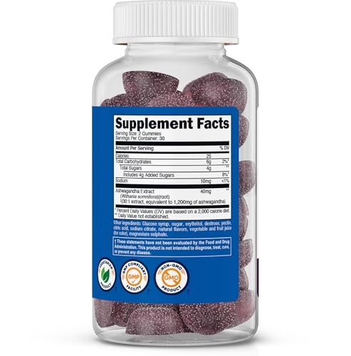Nutricost Ashwagandha Extrakt Gummibärchen (Mischbeere) 60 Stück für 30 Portionen pro Flasche - Vegetarisch, GMO-frei und glutenfrei