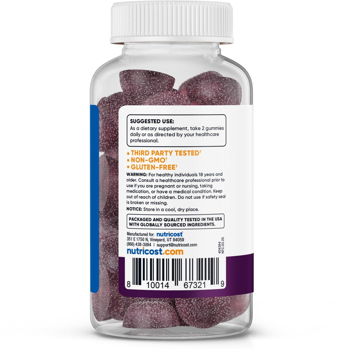 Nutricost Ashwagandha Extrakt Gummibärchen (Mischbeere) 60 Stück für 30 Portionen pro Flasche - Vegetarisch, GMO-frei und glutenfrei