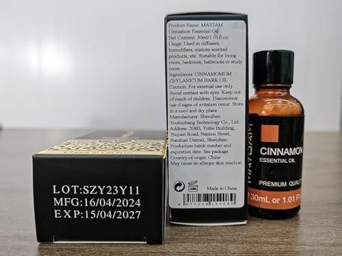 MAYJAM Zimtöl 30ml – Premium Zimtöl mit Glaspipette für Diffuser, Zuhause & Büro