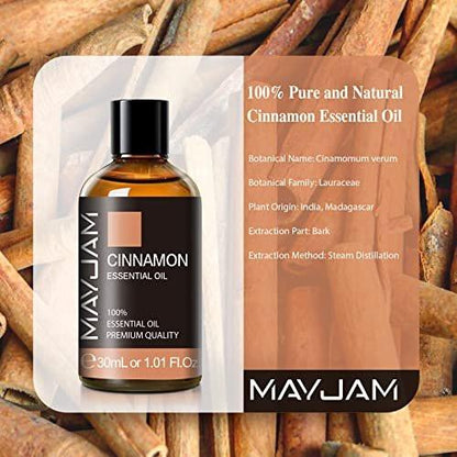 MAYJAM Zimtöl 30ml – Premium Zimtöl mit Glaspipette für Diffuser, Zuhause & Büro