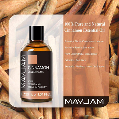 MAYJAM Zimtöl 30ml – Premium Zimtöl mit Glaspipette für Diffuser, Zuhause & Büro