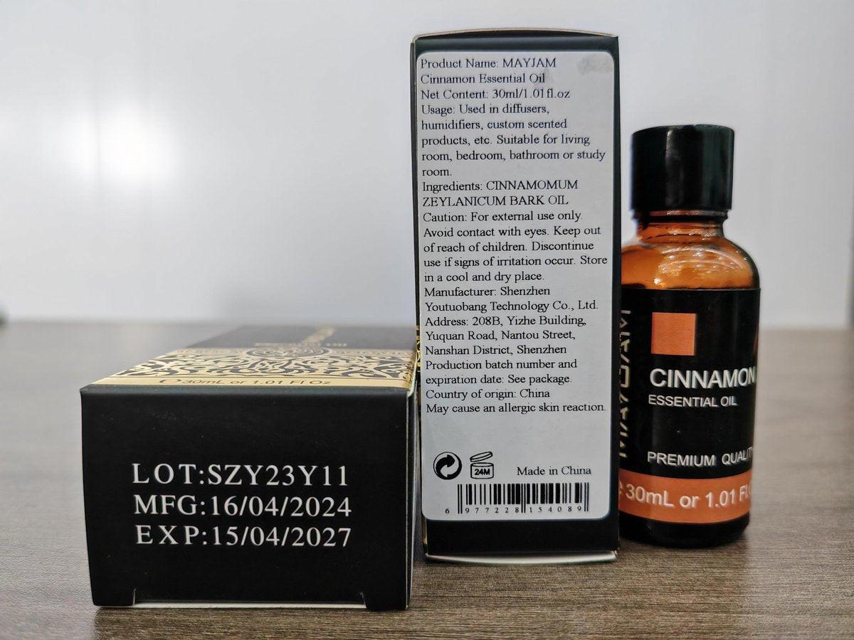 MAYJAM Zimtöl 30ml – Premium Zimtöl mit Glaspipette für Diffuser, Zuhause & Büro