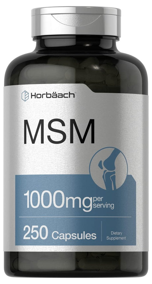 Horbäach MSM Kapseln | 1000mg | 250 Stück | Non-GMO & Glutenfrei | Methylsulfonylmethan