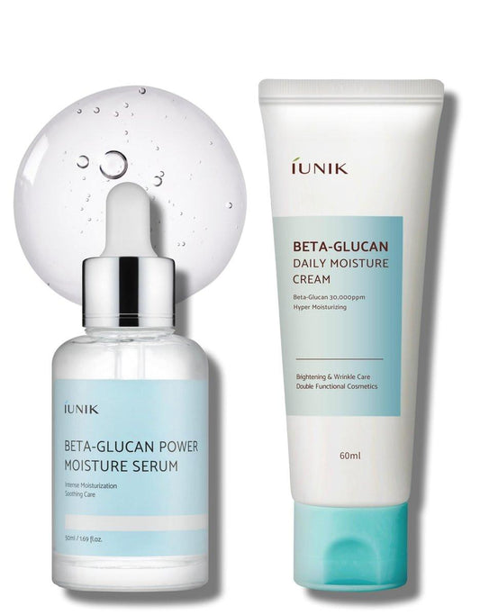 IUNIK Beta Glucan Daily Moisture Cream – Intensiv feuchtigkeitsspendende Gesichtscreme mit Beta-Glucan zur Stärkung der Hautbarriere (2er-Set)