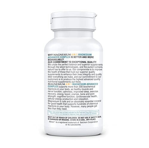 Kappa Nutrition Magnesium 4-in-1, 280 mg elementares Magnesium (Bisglycinat, Malat) + Zink & Vitamin D3, für Gehirn, Schlaf, Energie, Muskeln, Immunsystem, 120 vegane Kapseln