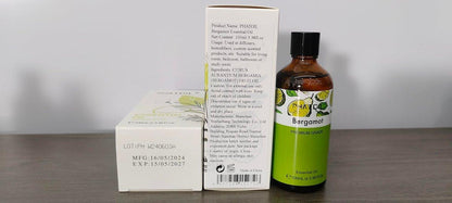 PHATOIL Bergamot Öl 100 ml – Ätherisches Öl für Aromatherapie-Diffuser, Luftbefeuchter, DIY Kerzen- und Seifenherstellung