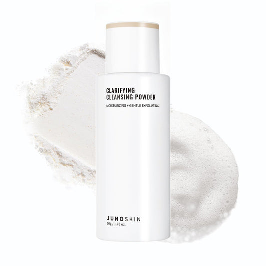 JUNO & Co. Reinigungspulver, Peeling-Gesichtsreiniger, 10-Inhaltsstoff-Pulver-zu-Schaum-Reiniger mit Hyaluronsäure, Reisextrakt und Papain-Enzym, ohne Duftstoffe, 50 g / 1,76 oz.