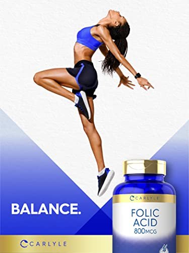 Carlyle Folsäure 800 mcg Tabletten | 400 Stück | Vegetarisch, Nicht-GVO, Glutenfrei